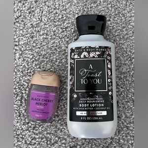 Bath & Body Works A Toast to You Body Lotion & Black Merlot Sanitizer